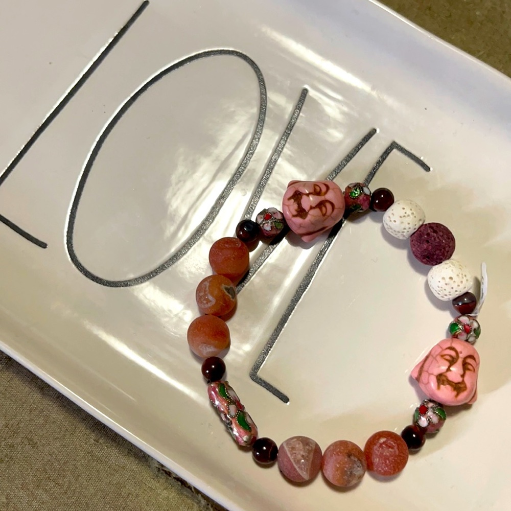 💕🖤🤍Oil infusible bracelet handmade 8”🤍🖤💕